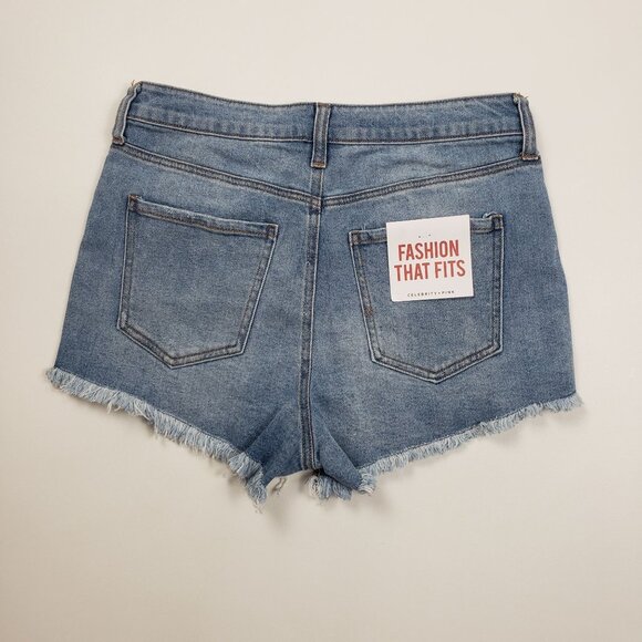 Celebrity Pink Raw Edge Cutoff Denim Shorts Womens 9/29 Blue Motivational Wash - Picture 6 of 16